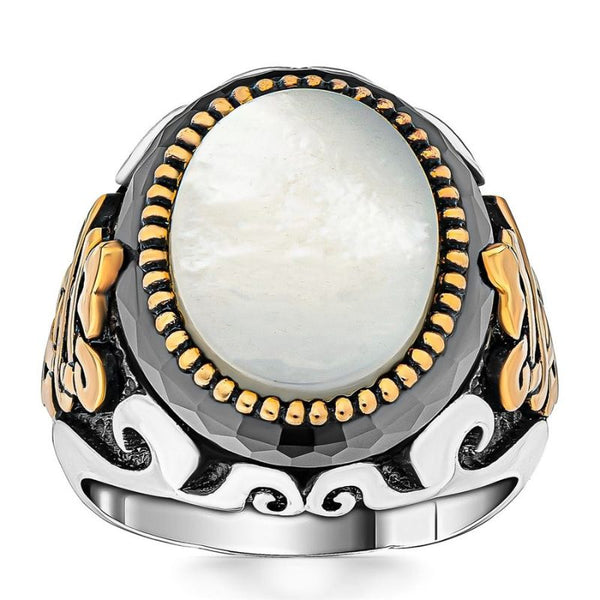Bague élastique Ajustable Avec Pierre Acrylique Noire Et Blanche - Neuf étiqueté - Femme