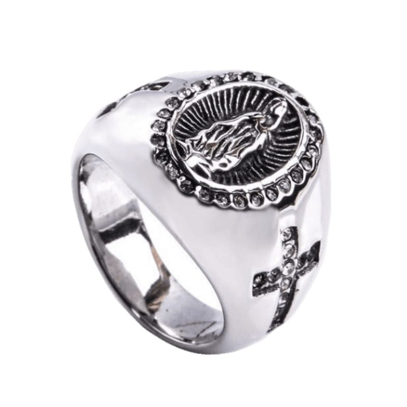 Bague Chevalière Homme En Acier Inoxydable - Largeur 11.6 Mm, Finition Argent Poli Hautement Brillante - Anneau Élégant - 7