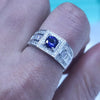 bague zircon cubique bleue