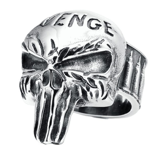 Bague Acier Skull Punisher