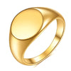 Chevalière initiale à personnaliser, plateau ovale doré vierge