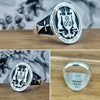 Chevalière Ovale Argent Homme exemple gravure blason breton