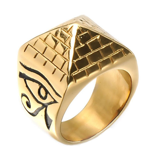 Chevalière Pyramide en Acier