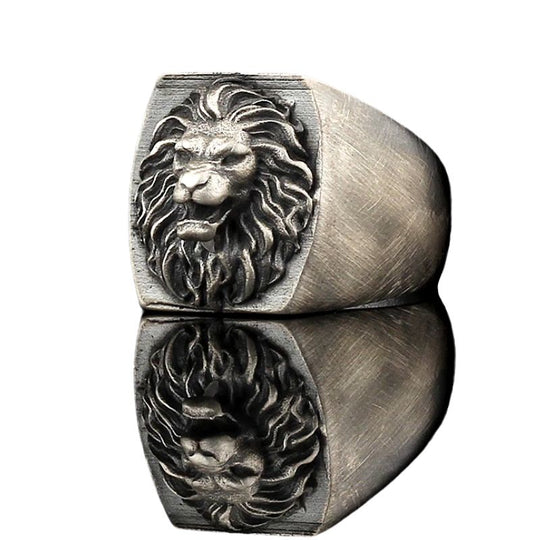 Chevalière Homme Gravure Lion Argent