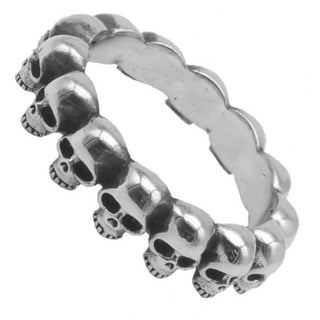 anneau crâne argent