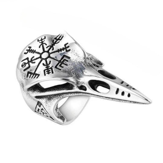 Bague Acier Crâne de Corbeau
