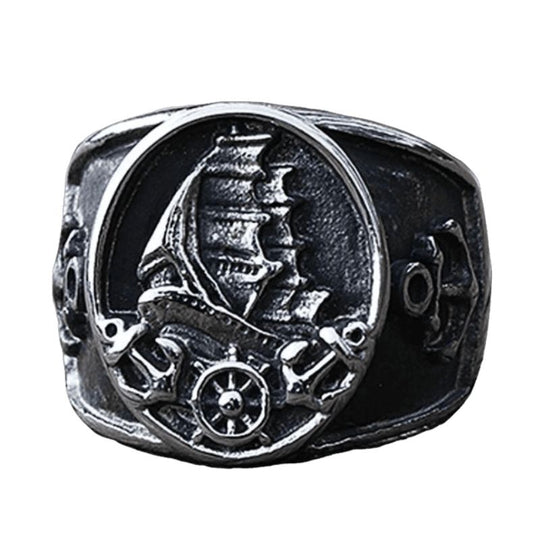 Bague Acier Pirate