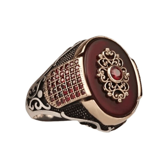 Bague Agate Rouge Islam