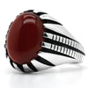 bague agate rouge homme