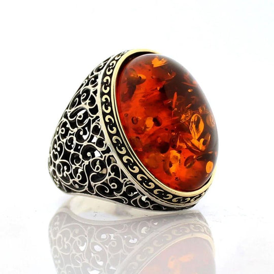 Bague Ambre Rouge