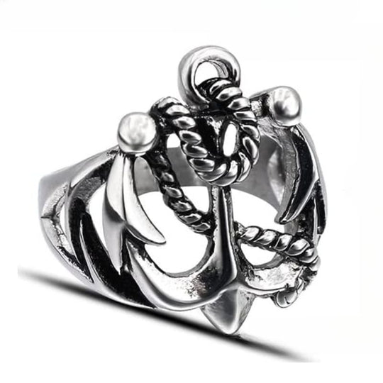 Bague Ancienne Avec Ancre Marine