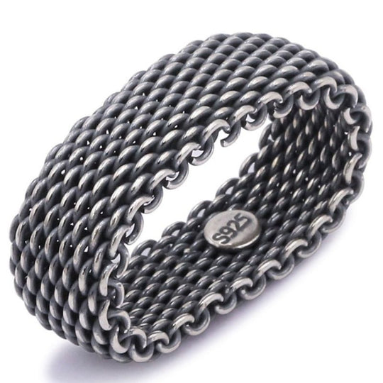 Bague Anneau Argent Maille