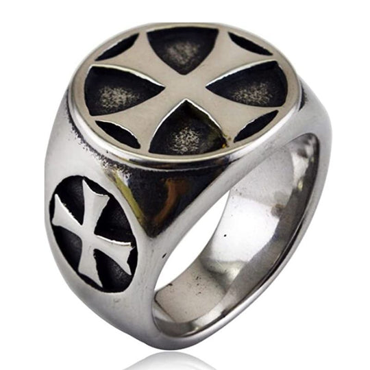 Bague Argent Homme Croix des Templiers