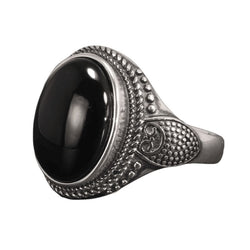 bague argent onyx noir femme