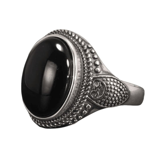 Bague Argent Onyx Noir Femme