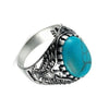 bague avec pierre bleu turquoise