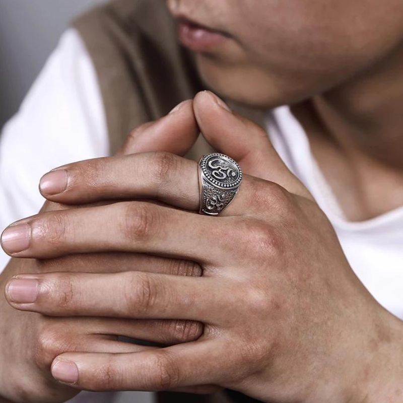 Bague En Argent Pour Homme Style Vintage - Taille 55 - Occasion Très Bon état