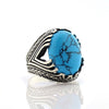 bague turquoise homme