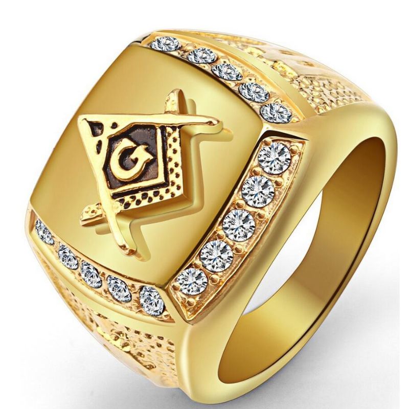 Chevalière Maçonnique Ancienne – Bague Franc-maçon En Argent 925, Occasion, Couleur Argenté