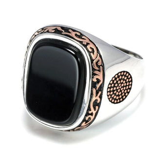 bague homme argent onyx noir