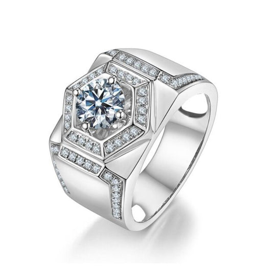 Bague Homme Moissanite (synthétique)