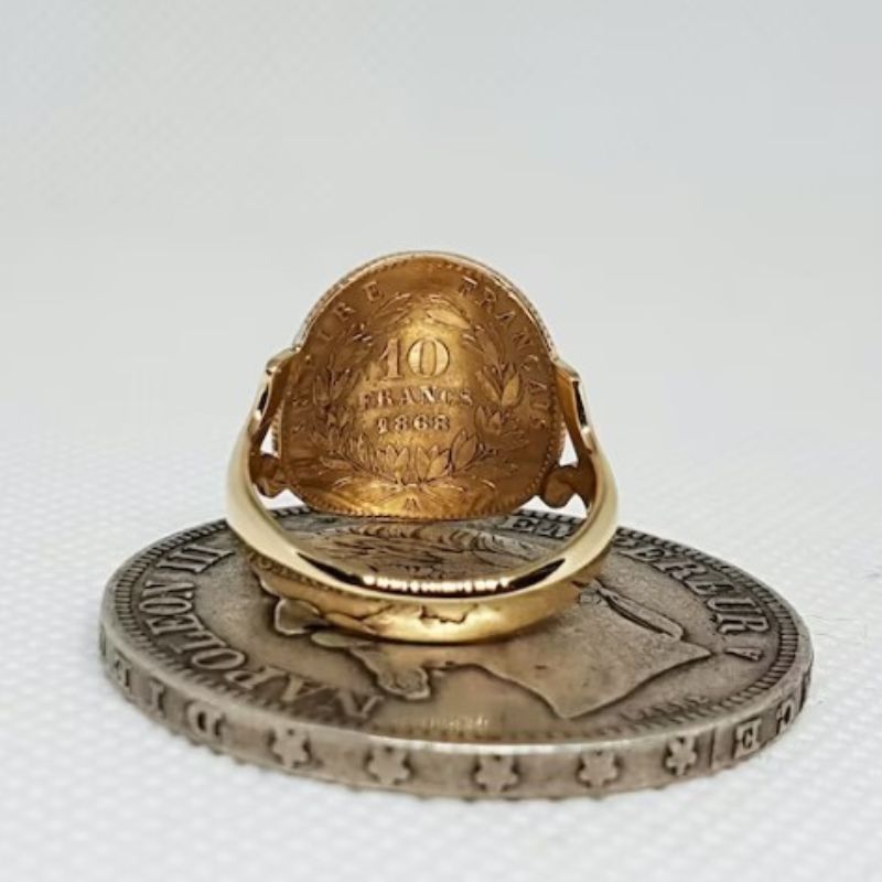 Bague Chevalière Napoleon III Griffée
