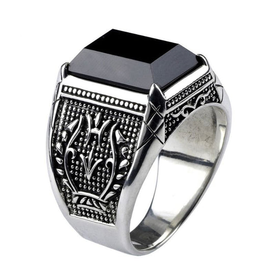 Bague Onyx Noir Ancienne