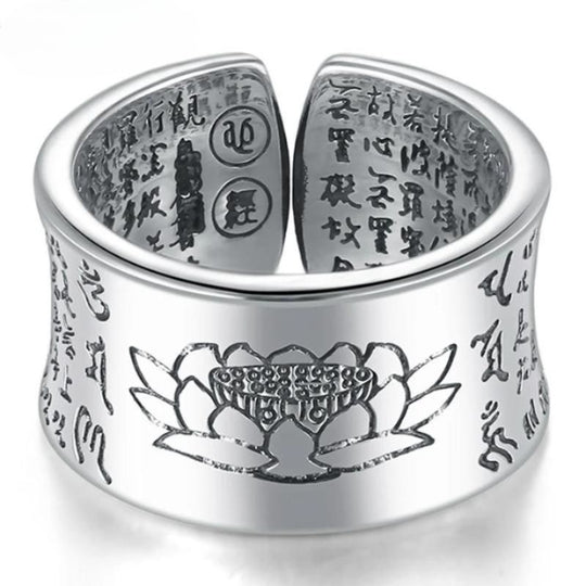 Bague Sutra du Lotus Argent