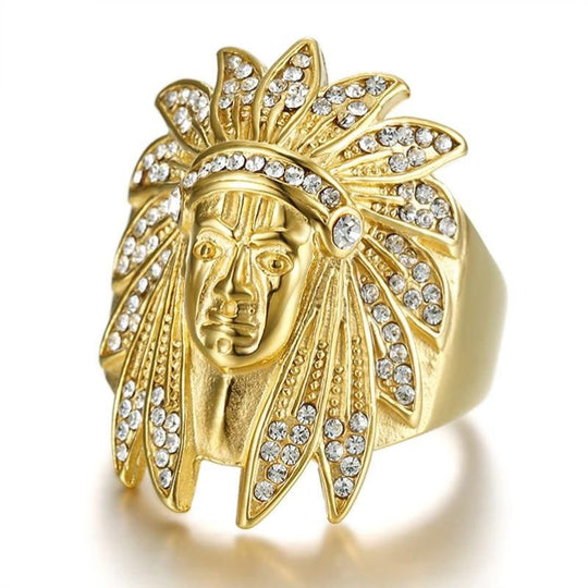 Bague Tête d'Indien Dorée