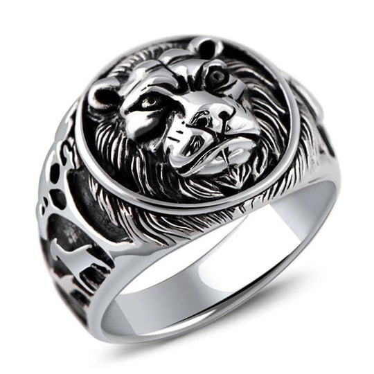 Bague Tête de Lion en Argent Massif