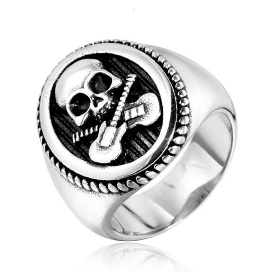 Bague Tête de Mort Guitare