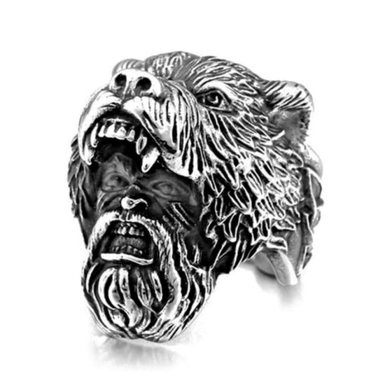 Bague Viking Tête d'Ours