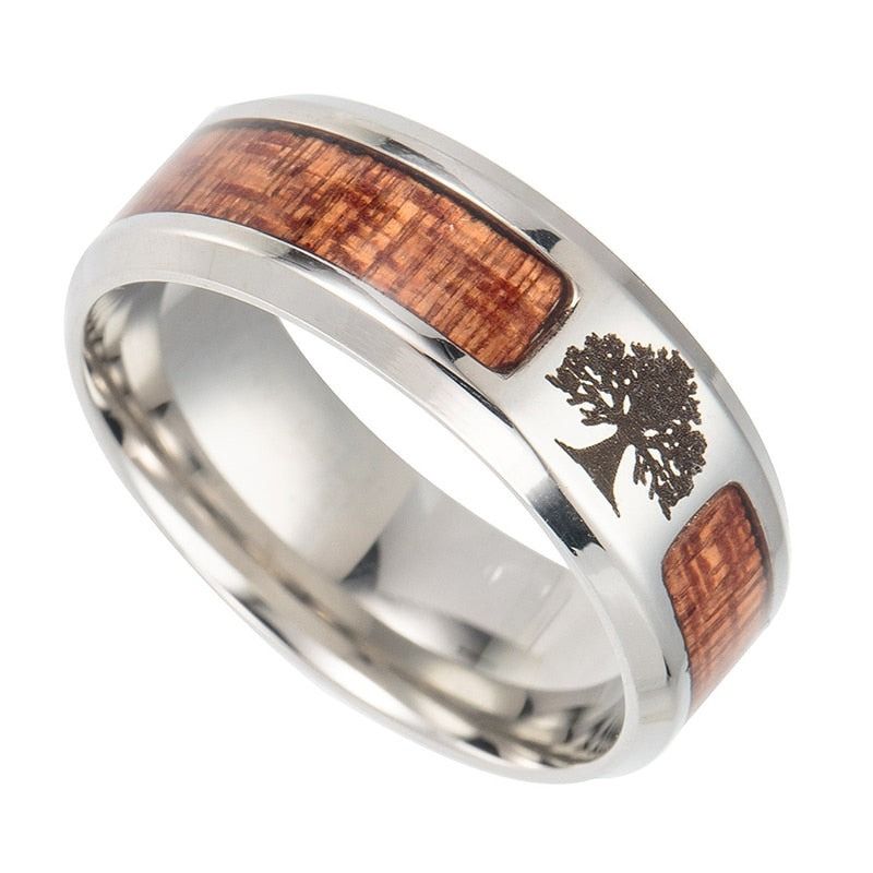 Flongo Bague Chevalière Viking Homme - Acier Inoxydable Onyx Noir Et Noeud Celtique
