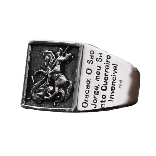 Chevalière Archange Saint Michel Acier