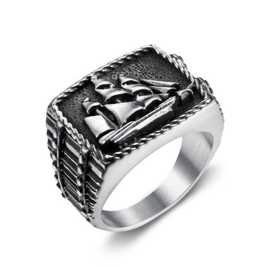 Chevalière Bague Homme Bateau