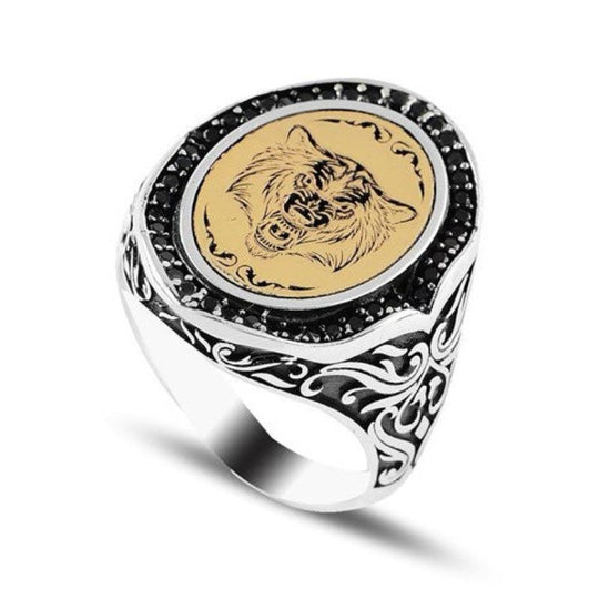 Chevalière Inscription Loup en Argent