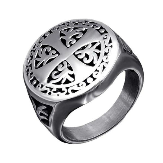 Chevalière Croix Croisé