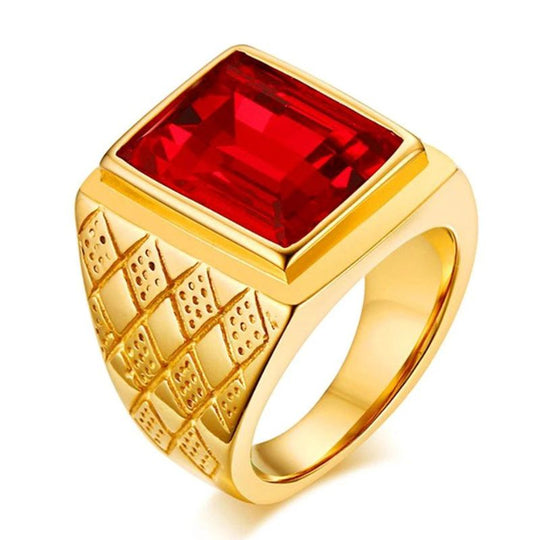 Chevalière Homme Acier Doré