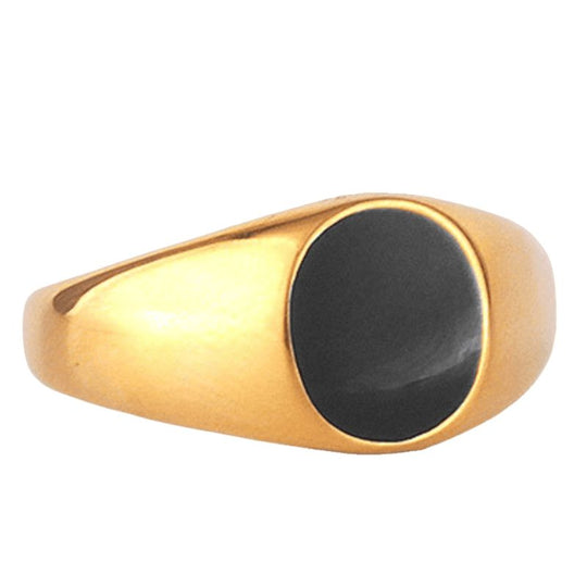 Chevalière Homme Acier Inoxydable Or