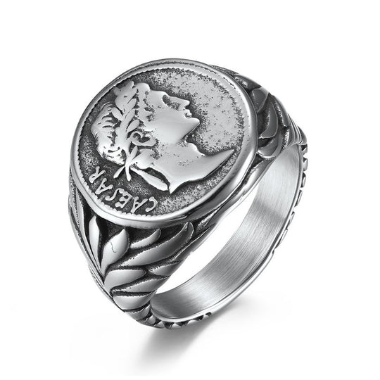 Chevalière Homme Acier Jules César