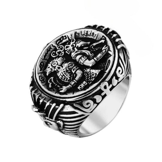 Chevalière Homme Gravure Anubis