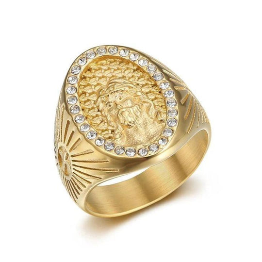 Chevalière Homme Jésus Or