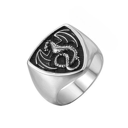 Chevalière Homme Motif Dragon