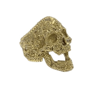 chevalière homme tête de mort or 18 carats