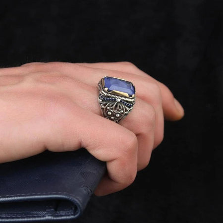 chevaliere homme avec tourmaline