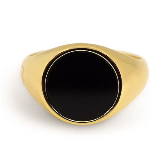 Chevalière Ronde en Acier