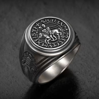 chevalière templier argent