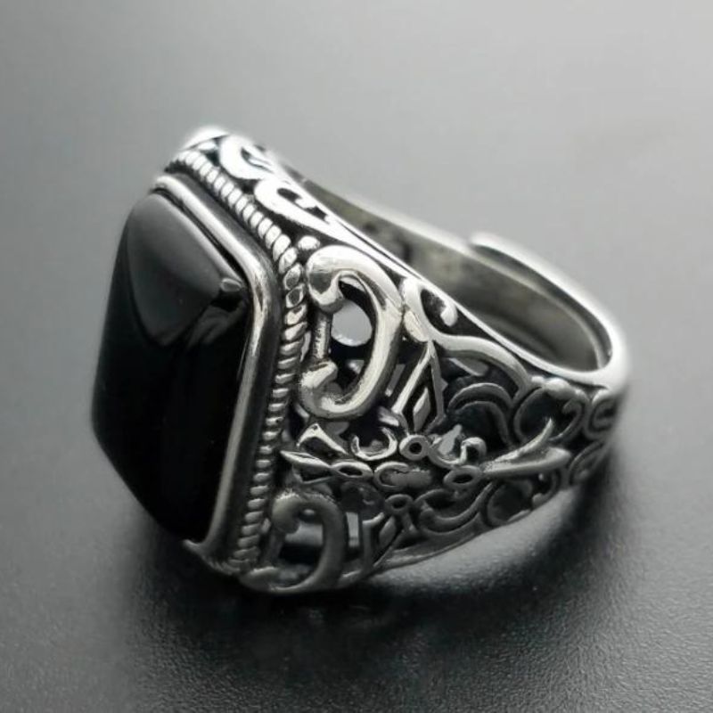 chevalière homme onyx noir