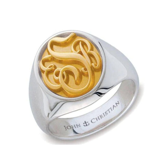 Gravure sur Chevalière Personnalisée Lettres entrelacées